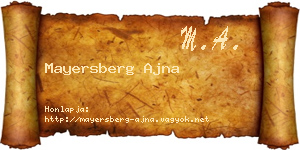 Mayersberg Ajna névjegykártya
